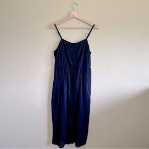 Treasure & Bond dress womens medium cotton blend spaghetti strap blue